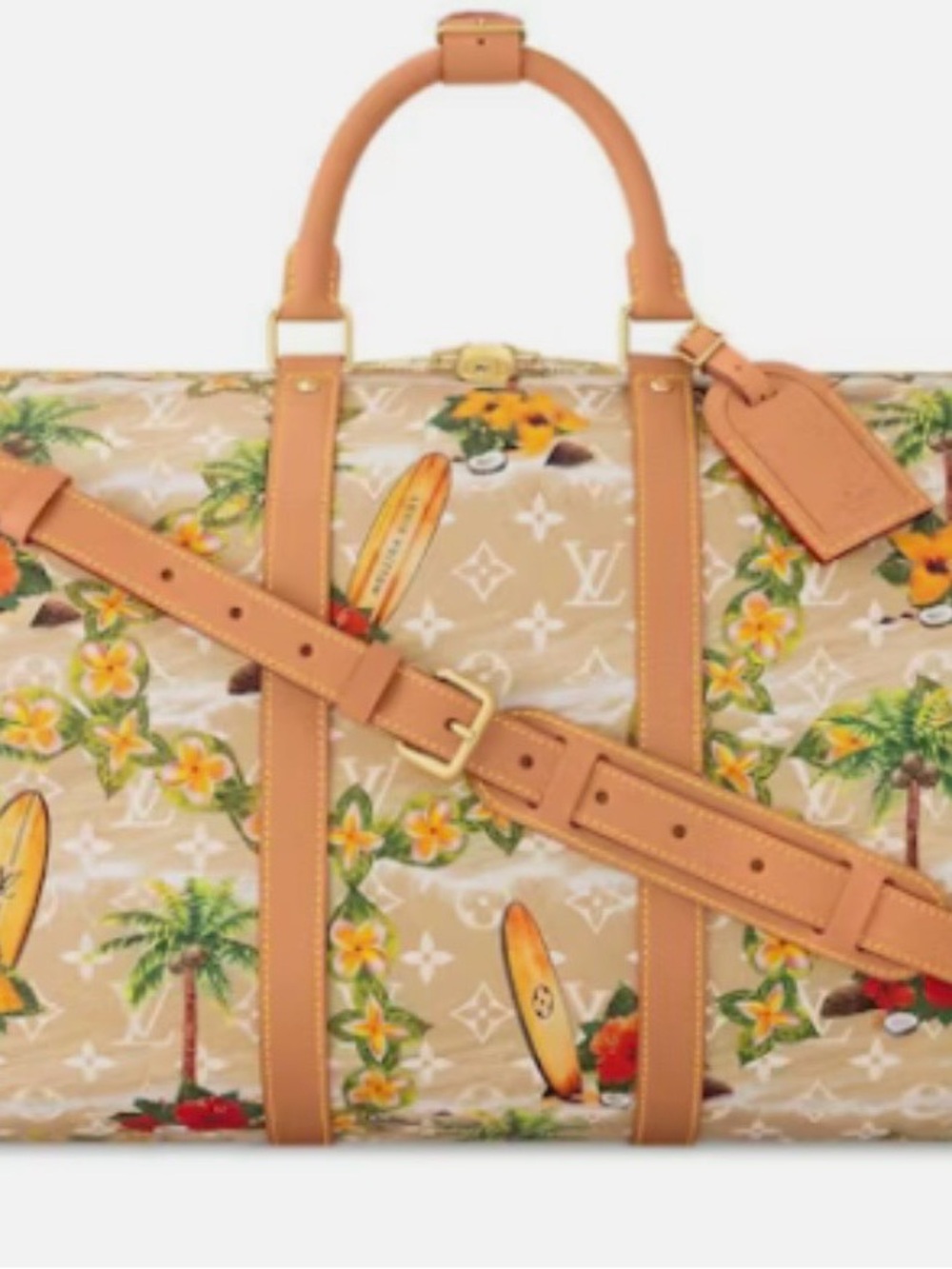 Louis Vuitton Beige Tropical Surf Keepall. Pharrell Williams collab - Picture 1 of 10